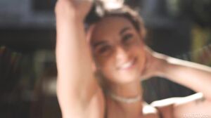 Hailey Rose Shows Off Her Massive Tits While Giving a Sloppy Blowjob