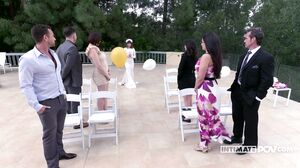 Intimate POV: Hot Bride and Her Naughty Bridesmaids in a Wild Foursome Blowjob Session