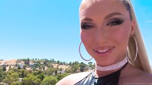 Busty Blonde In Black Tights Takes Massive Black Cock Deep In Her Pussy
