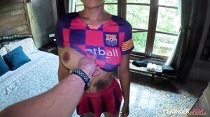 Petite Asian MILF with Perfect Big Tits Gives a Sloppy POV Blowjob and Takes a Massive Cumshot