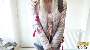 Petite Blonde Gets Her Tiny Body Pounded Hard in a Hostel Room She Can't Pay For