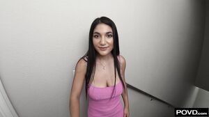POV backseat confessions on the way to set with a hot brunette ready to suck and swallow