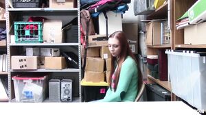 Shoplyfter Caught: Teen Beauty Gives Sloppy Blowjob After Getting Busted