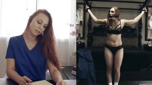 Nurse Ornella Gives a Steamy Split-Screen Blowjob Session