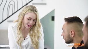 Blonde Teacher Gets Double Penetrated By Two Students During A Steamy Classroom Threesome