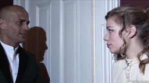 Victorian Maid Fantasy: Tiny Blonde Teen Gives In To Lust