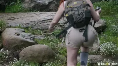 Redhead Trespasser Takes Massive BBC Deepthroat and Facial on Private Land