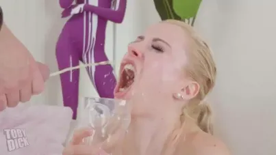 Blonde MILF Adriana Gulps Golden Piss in Wild Anal Blowjob Frenzy