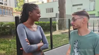 20-Year-Old Brazilian Tall Ebony Stunner with Perfect Tits Trades Her Ass on the Street for Just 10 Bucks (DAP, Anal, 2on1, Big Cock Street Action)