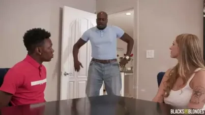 Blonde Angel Youngs Worships Massive Black Cocks in Wild DP Threesome