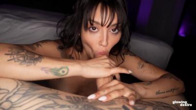 Brunette Bombshell Vanessa Sky's Intense Blowjob with Massive Tits