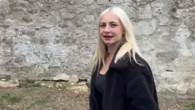 22-Year-Old French Blonde Bombshell Anaïs Takes on Two Throbbing Cocks