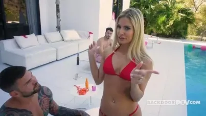 Blonde Heroine Saves the Day with Intense Anal Threesome Rescue