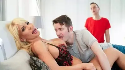 Stepmom Tiffany Rousso's Creampie Threesome While Stepson Watches