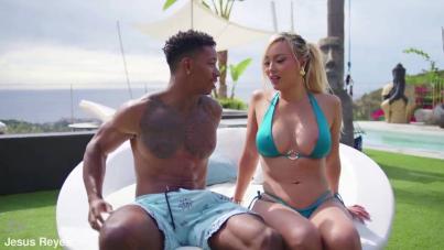 Asian Hottie Kazumi Squirts Wildly as Big Black Cock Busts Her Ass Outdoors