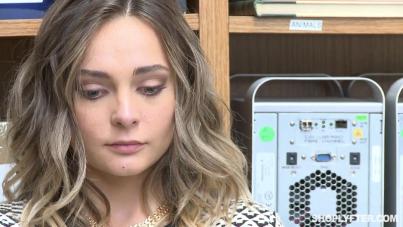 Blonde Teen Caught Shoplifting Gets Facial Surprise in Office Interrogation