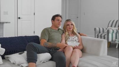 Britt Blair's Steamy Family Unwind with Intense Blowjob and Hardcore Action