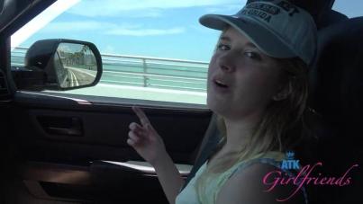Dez Hansen's Wild POV Car Ride - Blonde Tease with Perky Small Tits