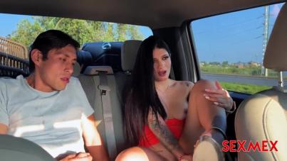 Salome Gil's Wild Hardcore Sex Ride in the Car