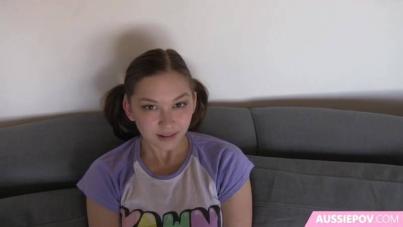 Brunette Babe with a Big Ass Gives a Sloppy POV Blowjob