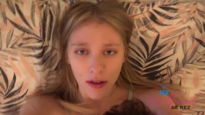Blonde Teen Melody Marks Sucks Stepdaddy’s Cock, Gets Her Pussy Eaten, Then Takes a BBC Creampie