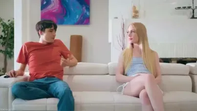 Stepbro Gets Drained: Blonde Babe Swallows Every Drop