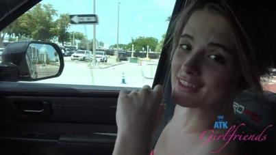 Blonde Bombshell Gives POV Pleasure in the Car