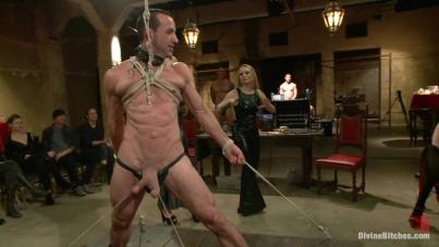 Horny Sadistic Women Humiliate and Degrade Live Slave with Prostate Milking and Intense Pegging Orgy