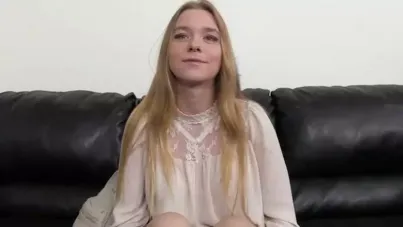Blonde Bombshell's First Anal Casting Couch Creampie
