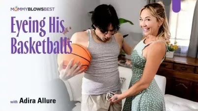 Sultry MILF Eyeing His Basketballs in Steamy Art Porn Blowjob Scene