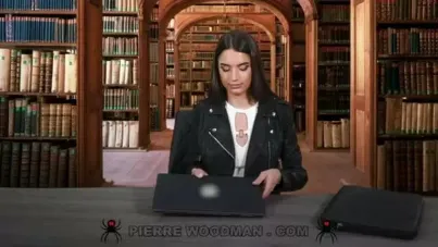 Candie Luciani's Steamy Library Anal Casting with Woodman