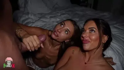 Blonde Teens Get Their Throats Stuffed and Faces Drenched in Cum